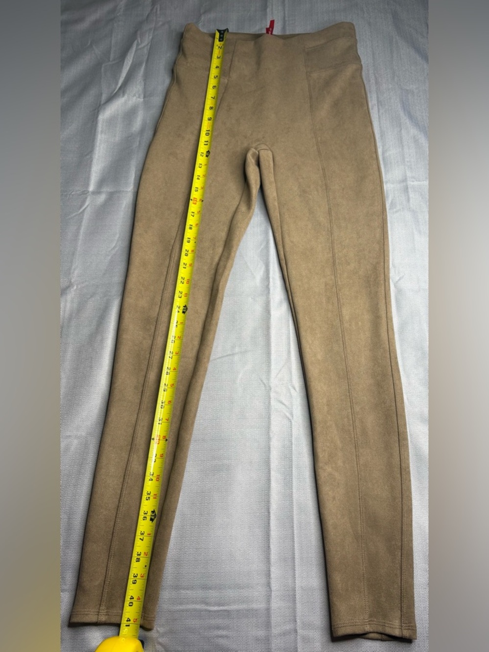 SPANX Taupe Suede-Look Leggings